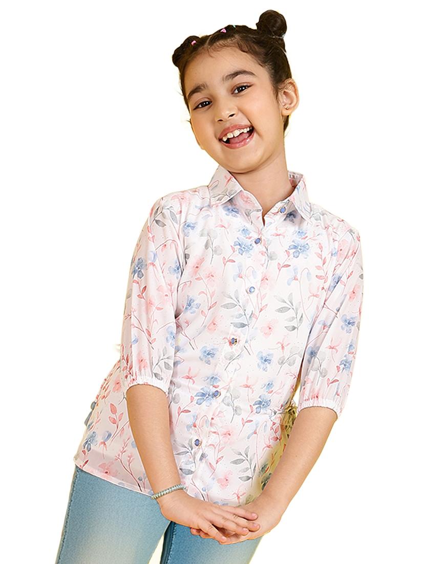 girls collared floral printed shirt - 21683713 - Zoom Image - 0