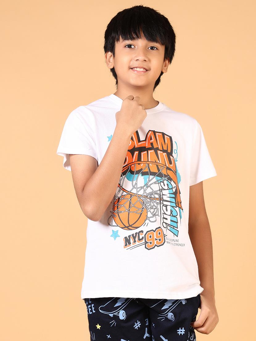 boys front print short sleeve t-shirt