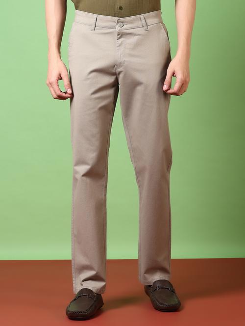 men solid mid rise chinos trouser - 21684069 -  Standard Image - 0