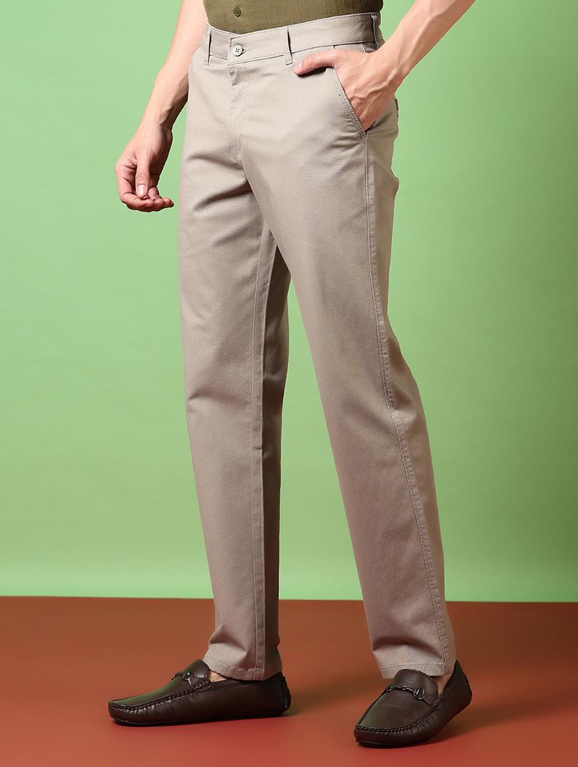 men solid mid rise chinos trouser - 21684069 - Standard Image - 2