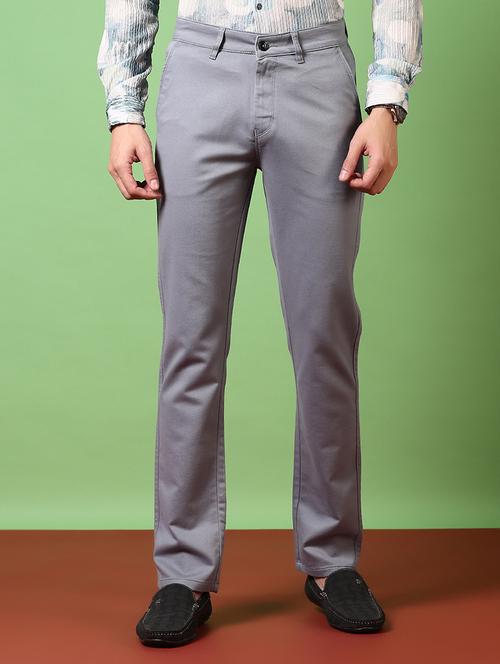 men solid mid rise chinos trouser - 21684071 -  Standard Image - 0