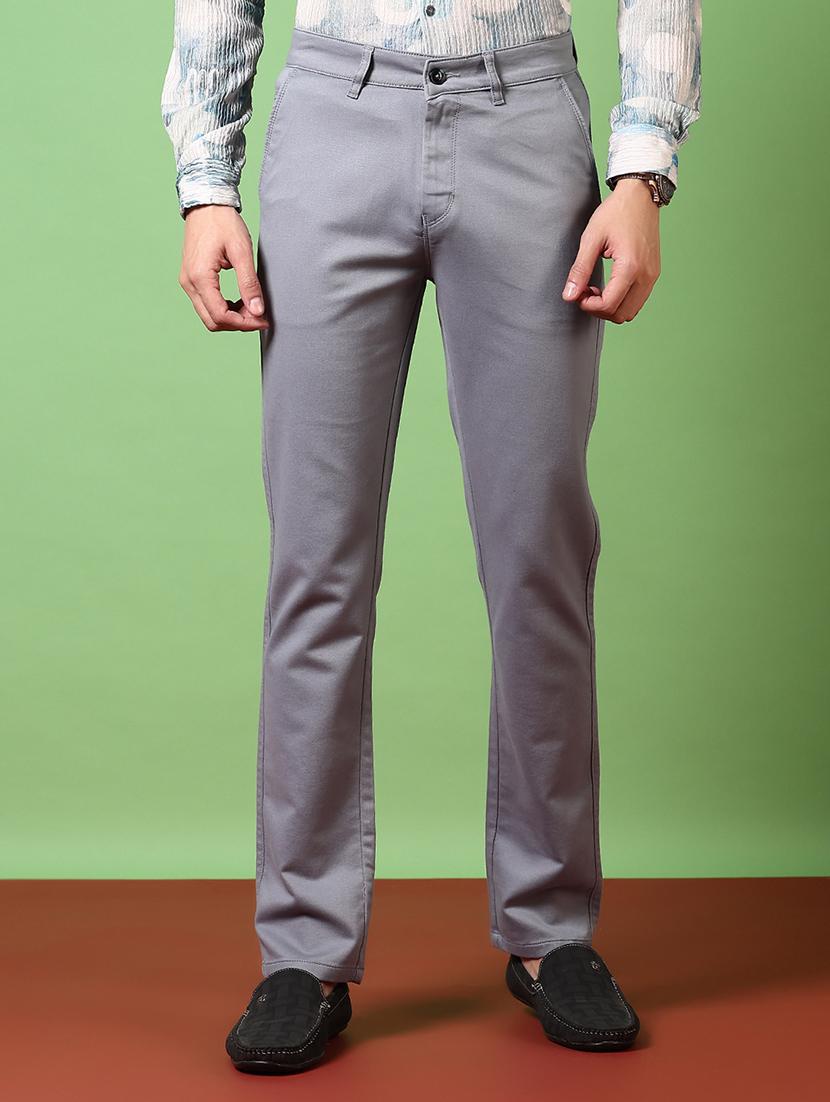 men solid mid rise chinos trouser - 21684071 -  Zoom Image - 0
