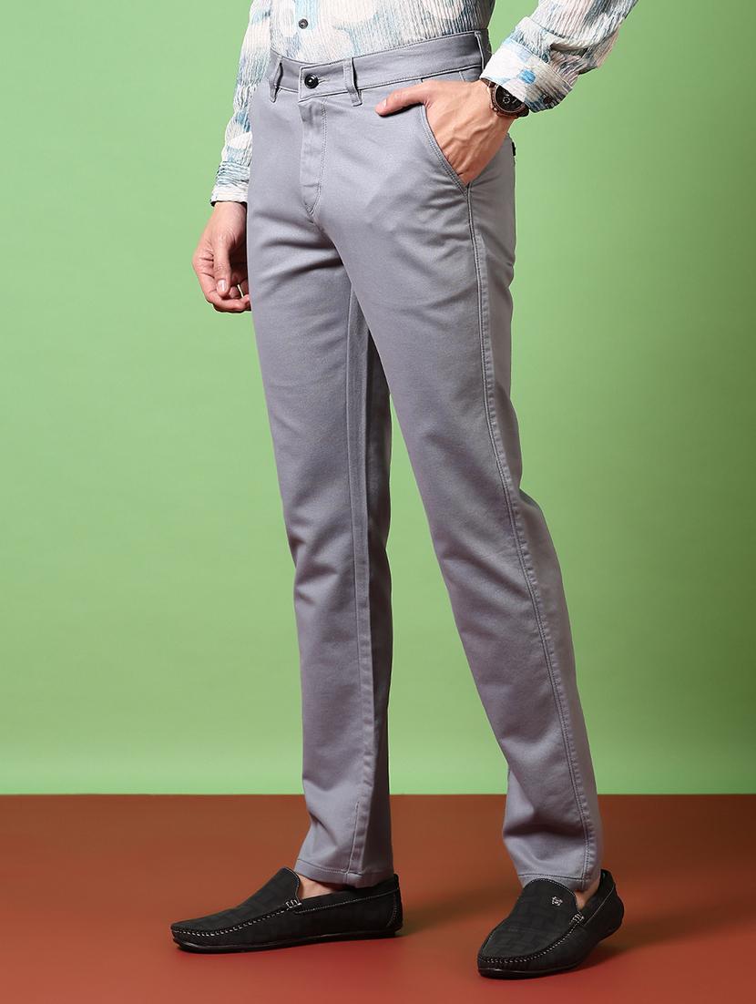 men solid mid rise chinos trouser - 21684071 - Standard Image - 2