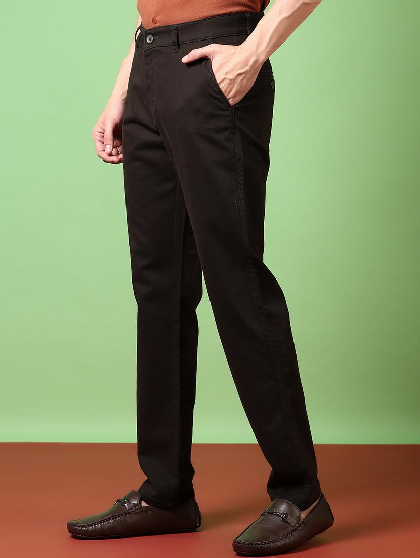 men solid mid rise chinos trouser - 21684085 - Standard Image - 2