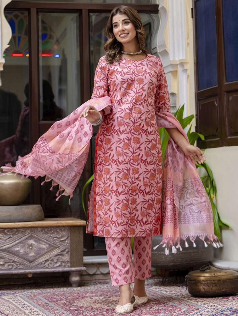 women printed kurta pant set with dupatta - 21684205 -  Standard Image - 2