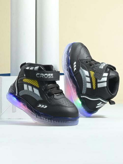 kids color blocked led lightweight velcro sneakers - 21684677 - Standard Image - 0