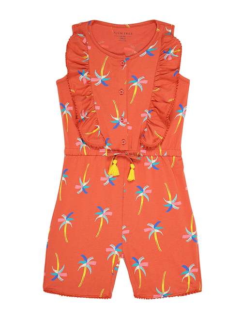 girls printed cotton playsuit - 21684729 -  Standard Image - 0
