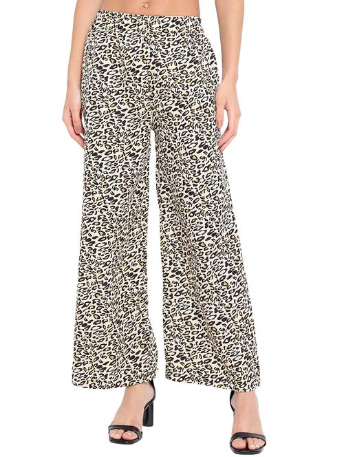women animal printed mid rise straight palazzo - 21684828 - Standard Image - 0