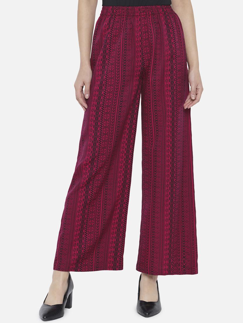 women printed mid rise straight palazzo - 21684834 -  Zoom Image - 0