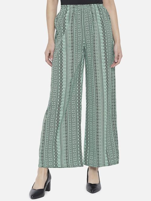 women printed mid rise straight palazzo - 21684838 -  Standard Image - 0
