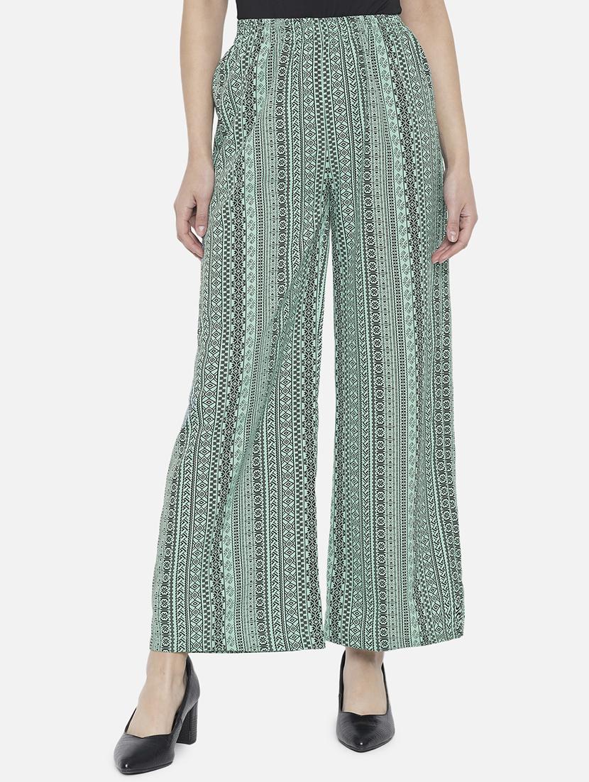 women printed mid rise straight palazzo - 21684838 -  Zoom Image - 0
