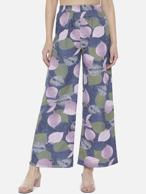 women printed mid rise straight palazzo - 21684840 - Standard Image - 0