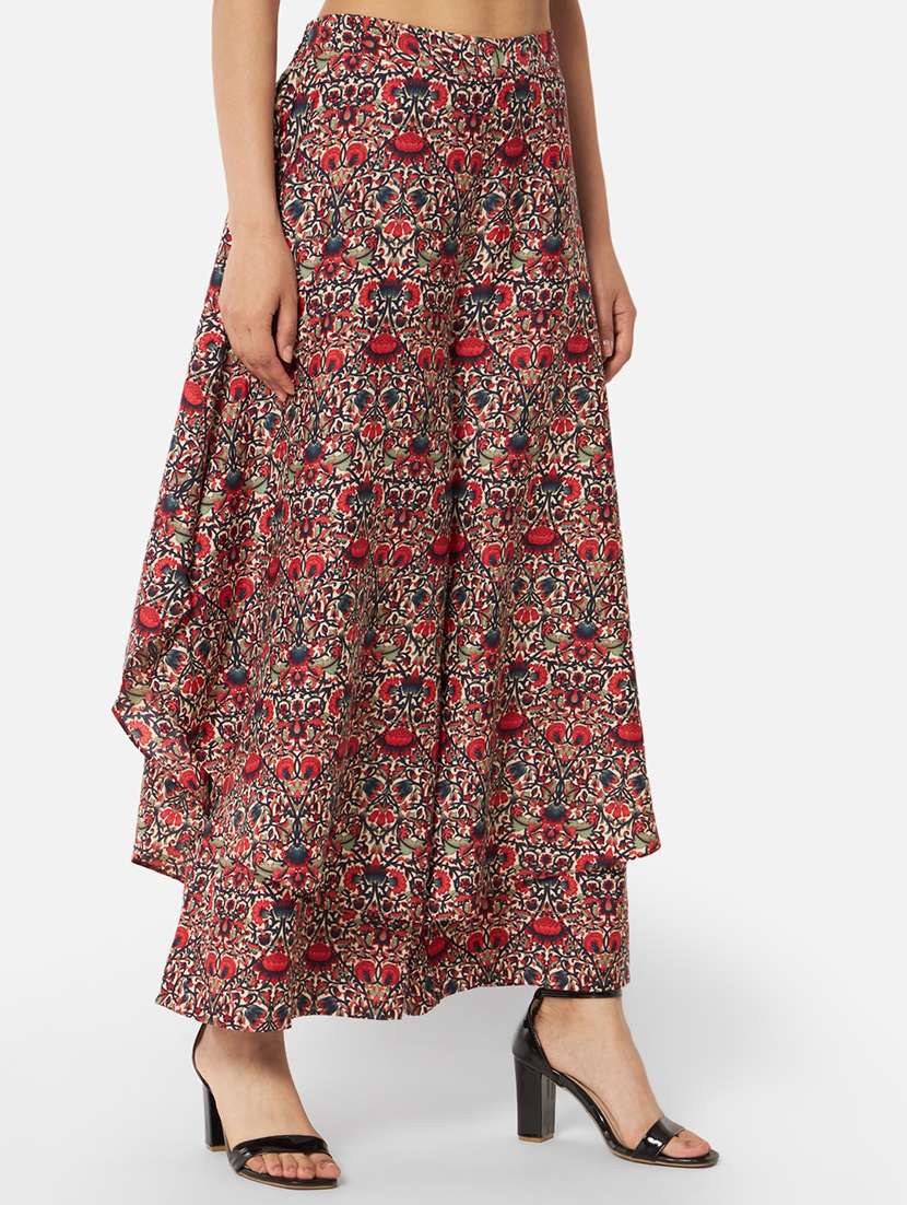 women printed mid rise flared palazzo - 21684860 -  Standard Image - 2