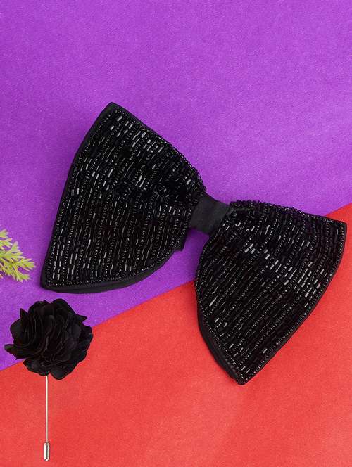 men elegant accessory set of bow tie & lapel pin combo - 21684923 -  Standard Image - 0