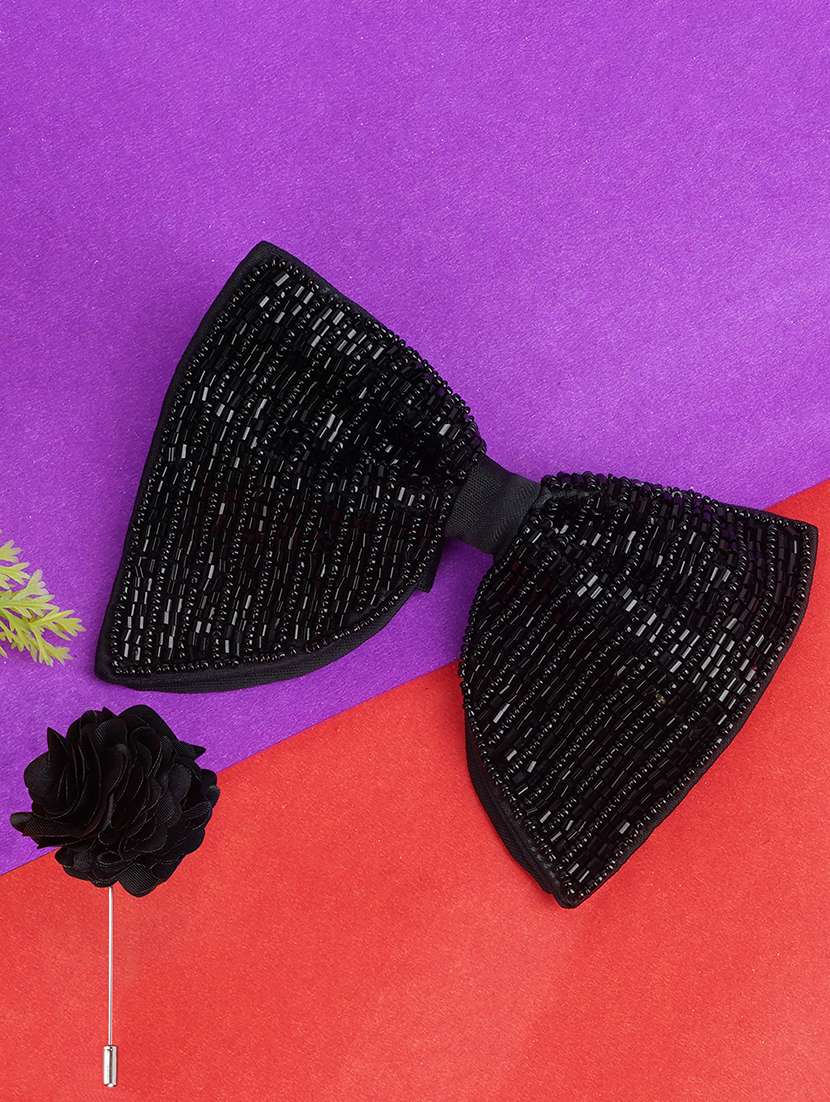 men elegant accessory set of bow tie & lapel pin combo