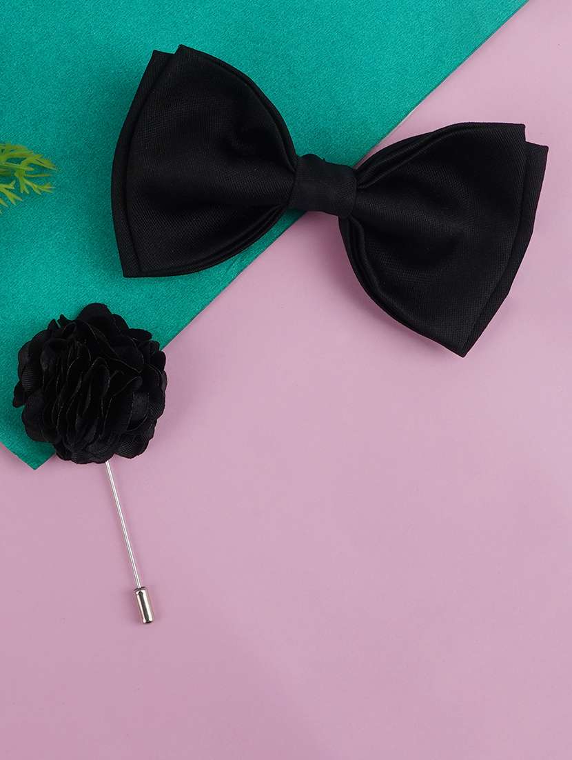 men elegant accessory set of bow tie & lapel pin combo