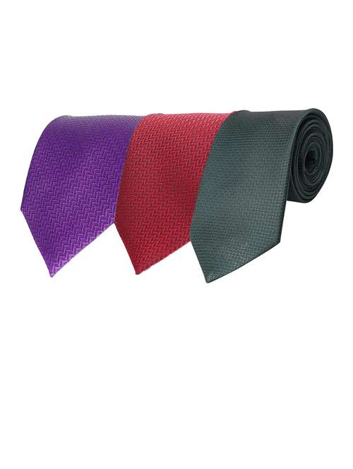 men elegant combo of self-textured ties - 21684965 -  Standard Image - 0