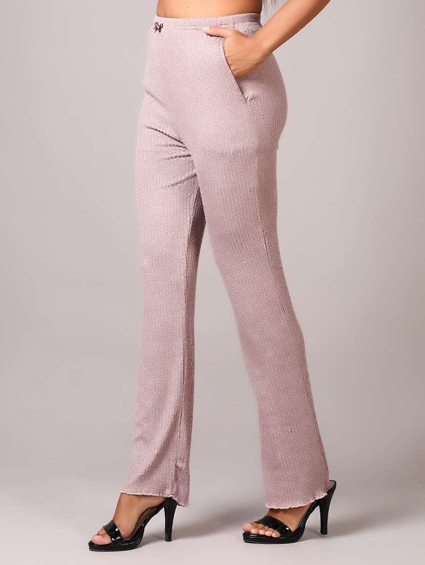 women solid high rise bootcut trouser - 21685065 -  Standard Image - 2