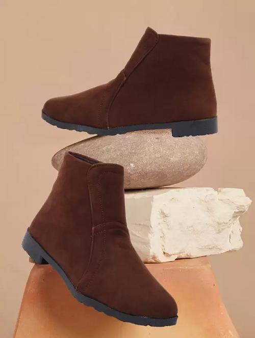 women solid ankle lenght boots - 21685068 - Standard Image - 0