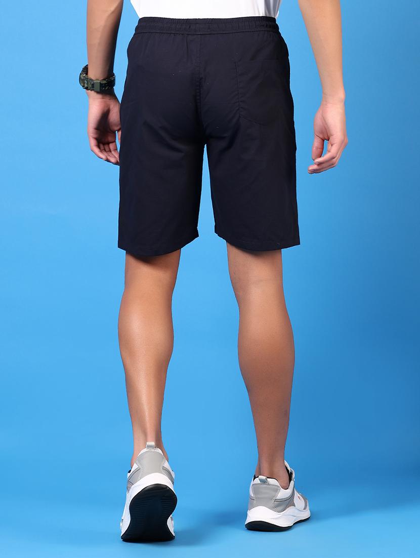 men navy blue solid mid rise sport short - 21685098 - Standard Image - 2