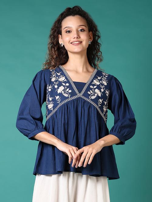 women embroidered peplum top - 21685119 -  Standard Image - 0