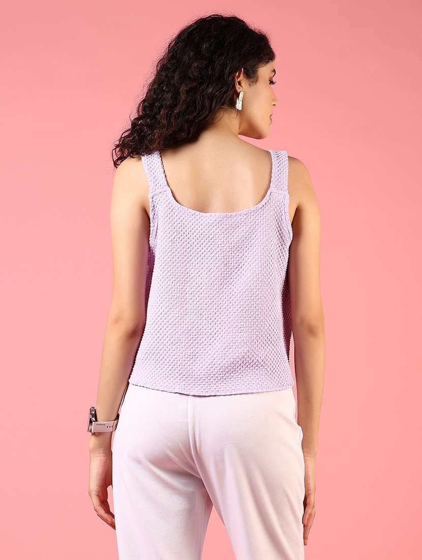 women solid sleeveless crop top - 21685159 -  Standard Image - 2