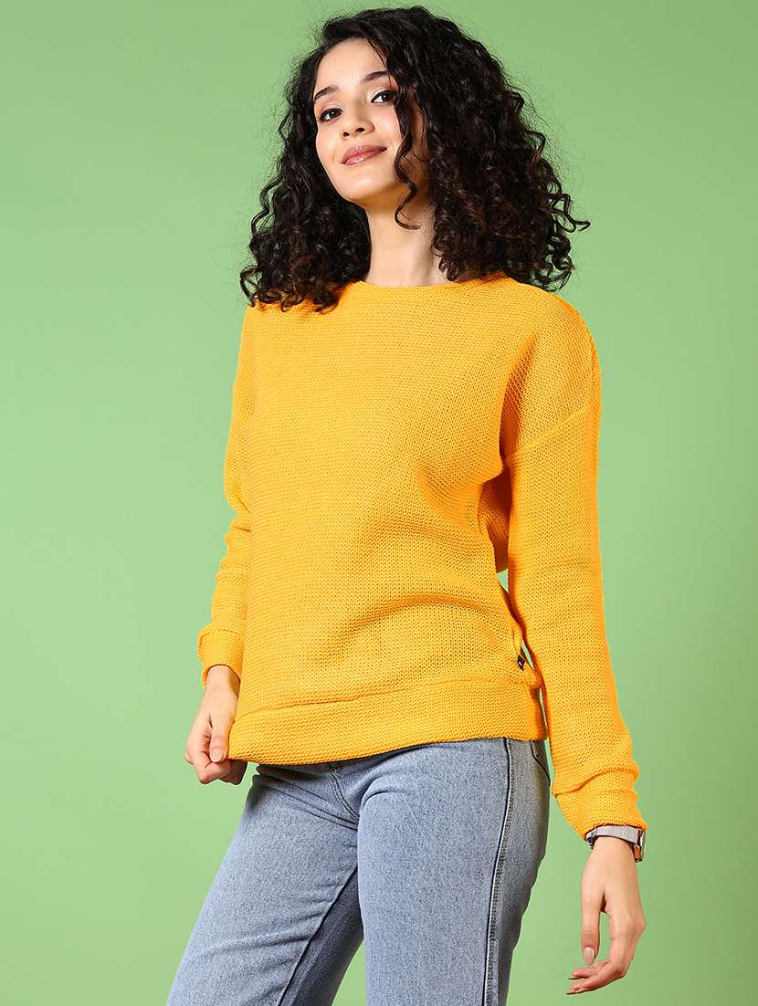 women solid long sleeve pullover - 21685184 -  Standard Image - 2