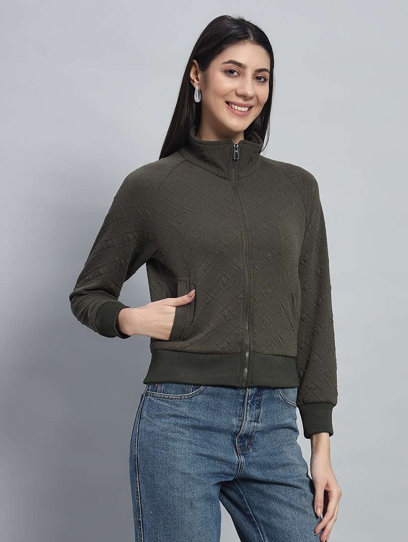 women solid long sleeves sweatshirt - 21685413 - Standard Image - 2
