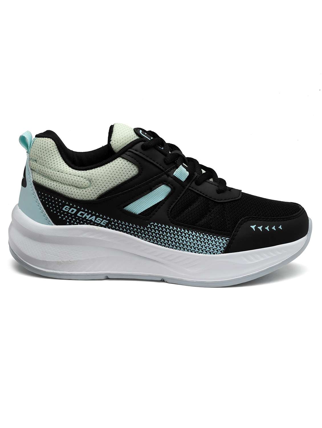 women black lace-up sports shoes - 21685417 -  Standard Image - 2