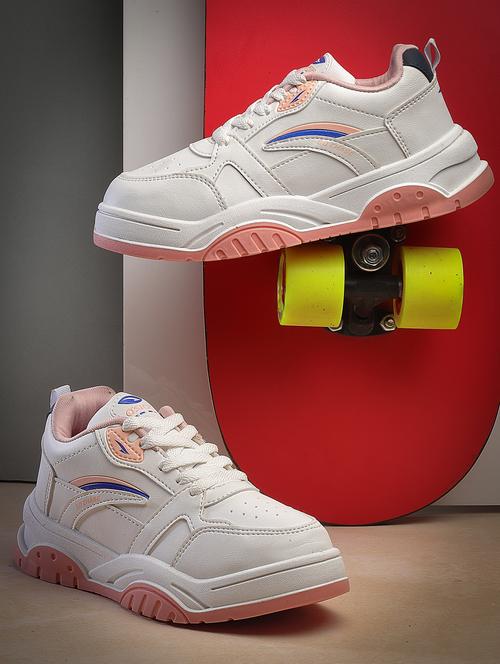 women pink lace-up sneakers - 21685434 -  Standard Image - 0
