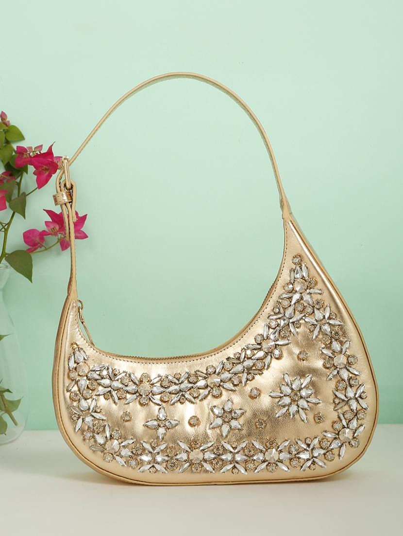 women beige emnellished handbag - 21685477 - Zoom Image - 0