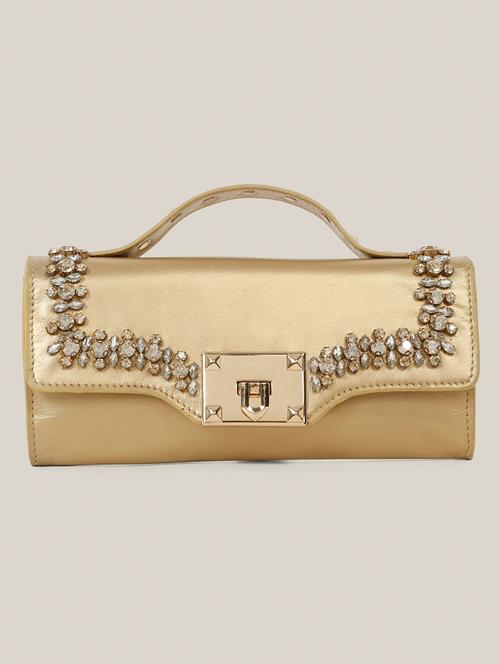 women embellished clutch with sling chain - 21685479 - Standard Image - 0