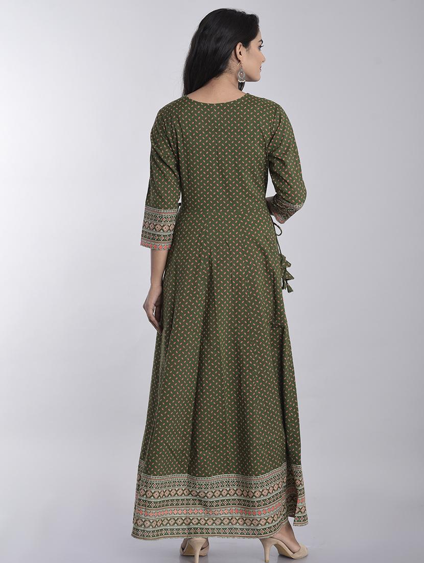 women three quarter sleeve anarkali kurta - 21685571 - Standard Image - 2