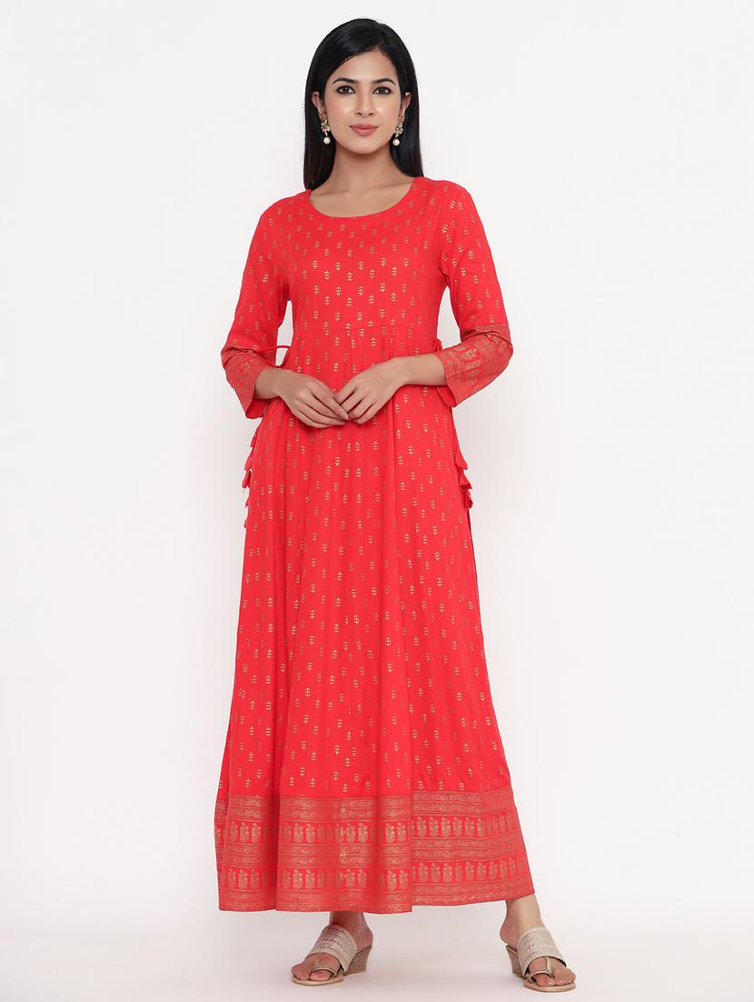 women three quarter sleeve anarkali kurta - 21685573 -  Zoom Image - 0