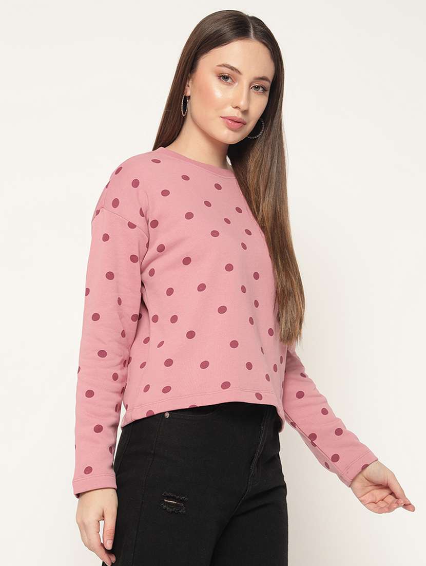 women polka doted all over print sweatshirt - 21685585 -  Standard Image - 2