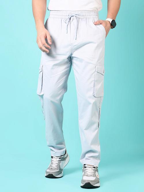 men solid mid rise regular fit cargo - 21685639 - Standard Image - 0