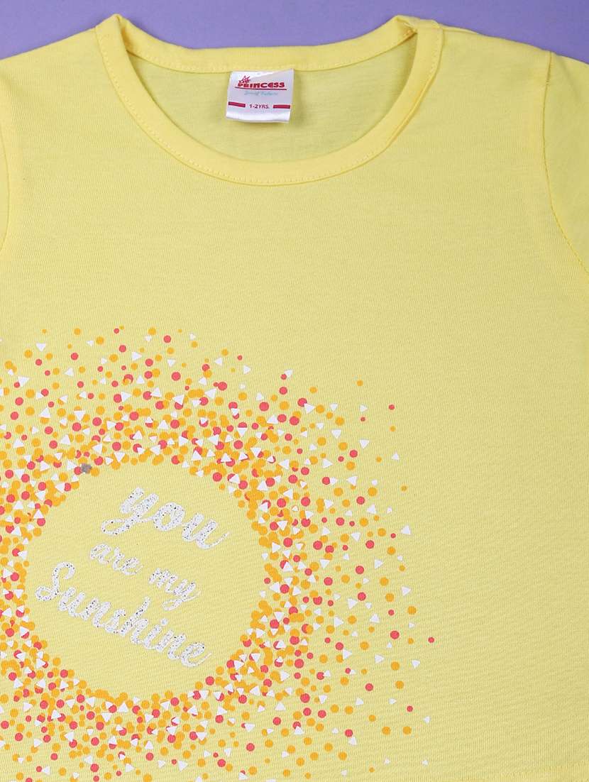 girls printed t-shirt and short casual wear set - 21685642 - Standard Image - 2