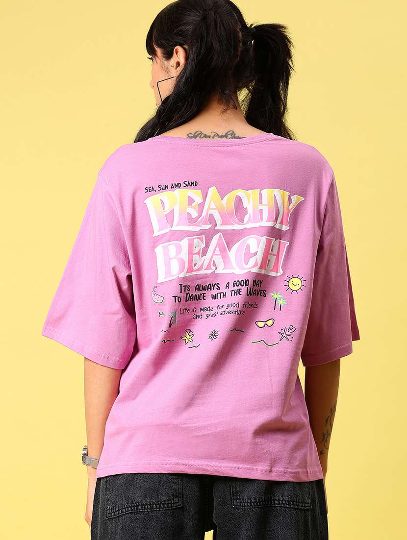 women printed short sleeve loose fit t-shirt