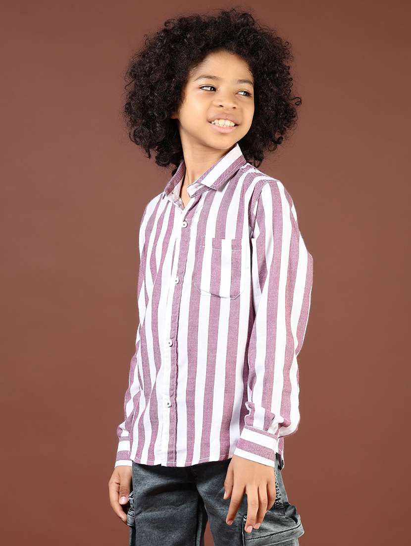 boys striped collared casual shirt - 21685691 -  Standard Image - 2