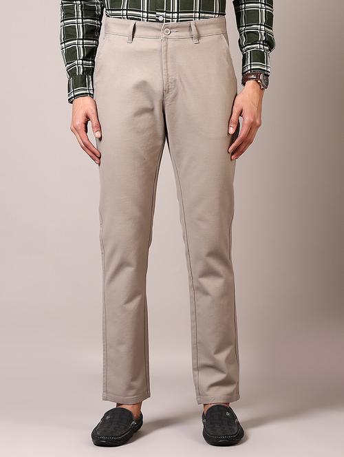 men solid mid rise chinos trouser - 21685724 -  Standard Image - 0