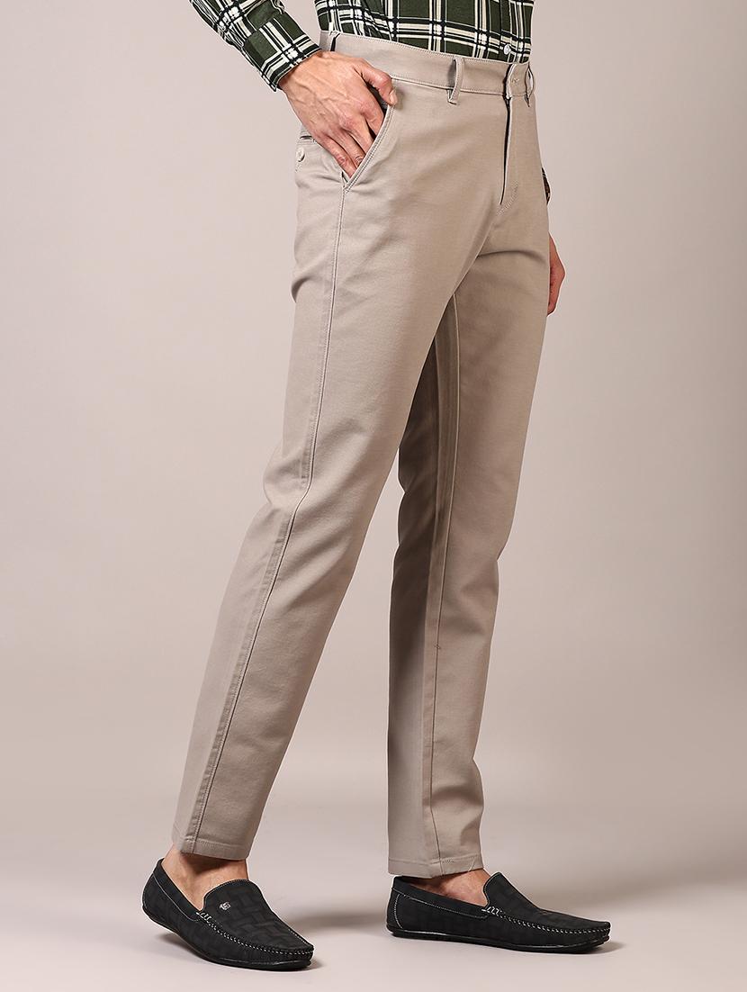 men solid mid rise chinos trouser - 21685724 - Standard Image - 2
