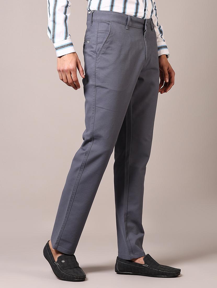 men solid mid rise chinos trouser - 21685726 - Standard Image - 2