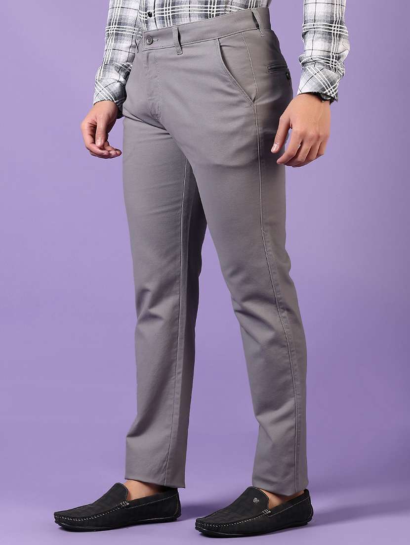 men solid mid rise chinos trouser - 21685727 -  Standard Image - 2