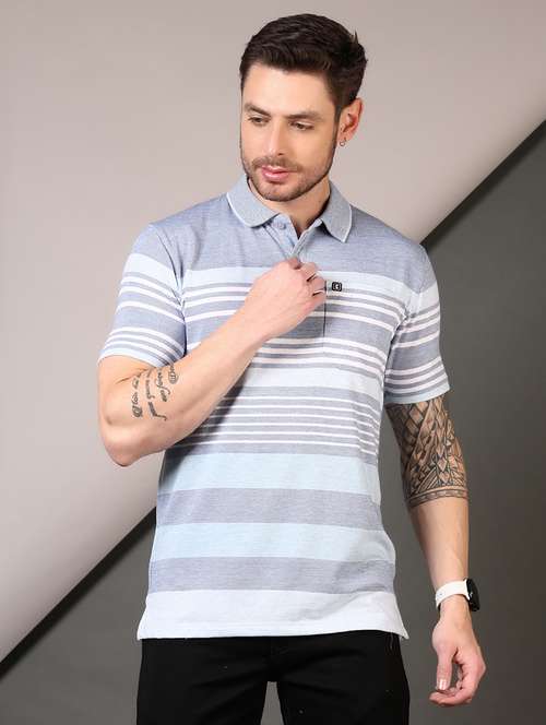 men striped short sleeve regular fit polo t-shirt - 21685767 - Standard Image - 0