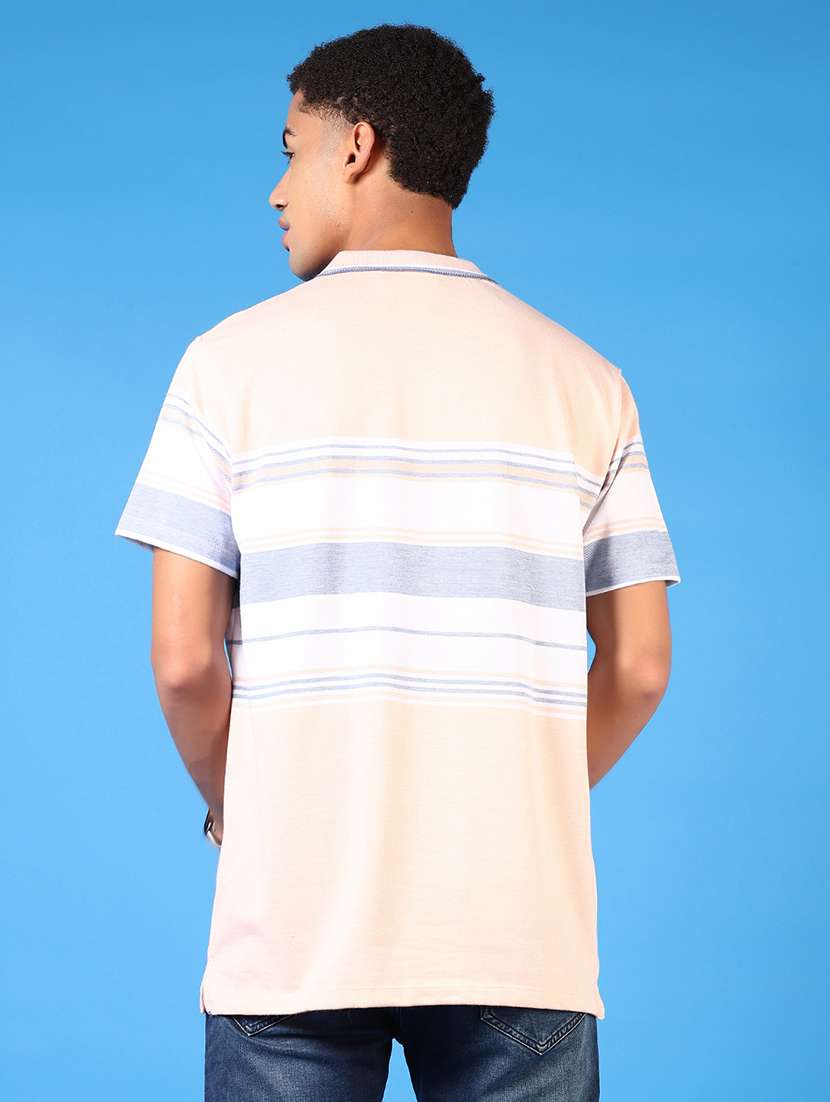 men striped short sleeve regular fit polo t-shirt - 21685769 -  Standard Image - 2