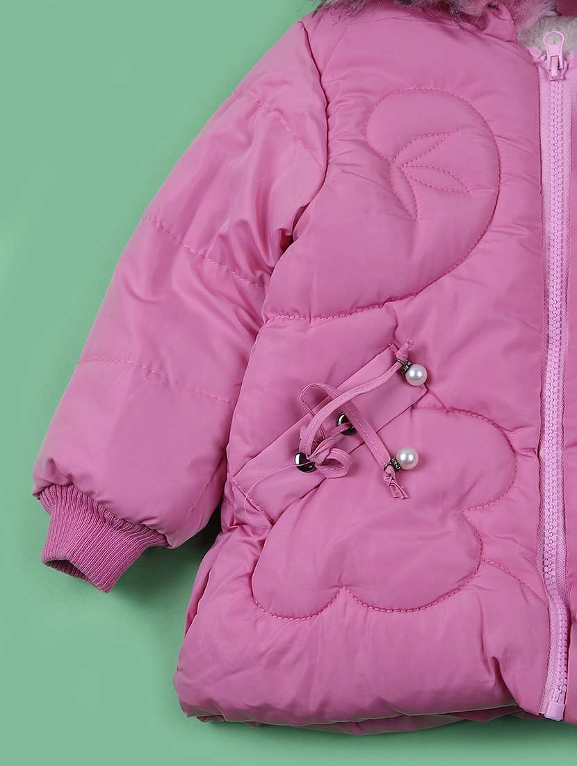 girls solid long sleeve quilted jacket - 21685827 -  Standard Image - 2