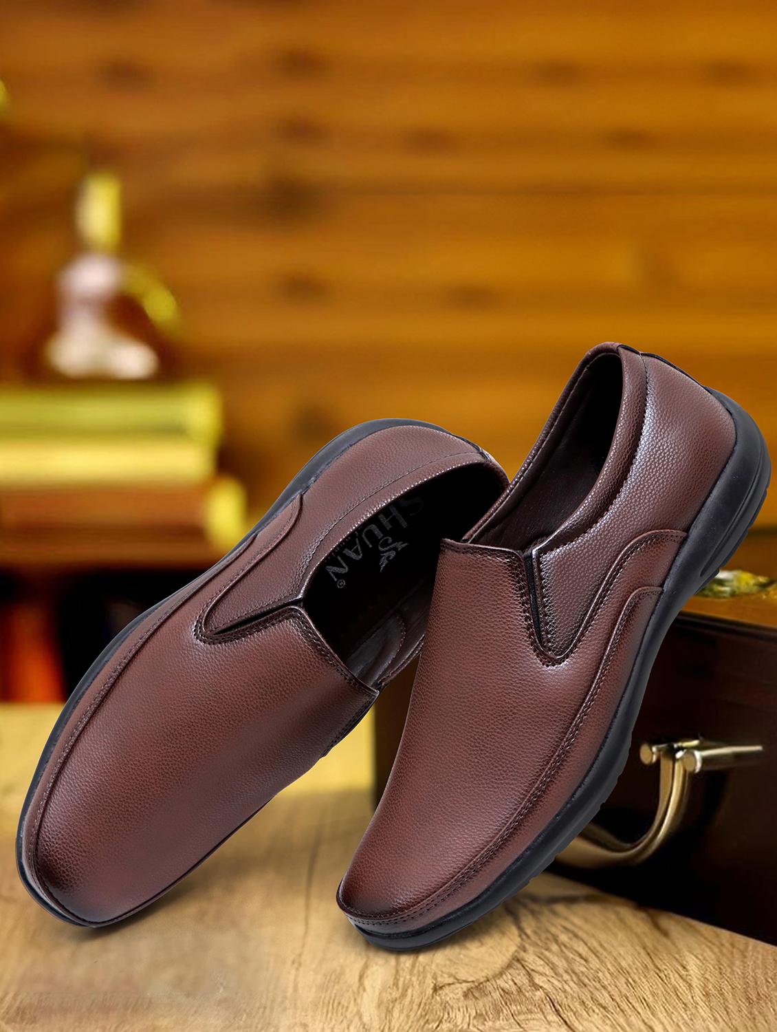 men brown formal slip on - 21685831 -  Zoom Image - 0
