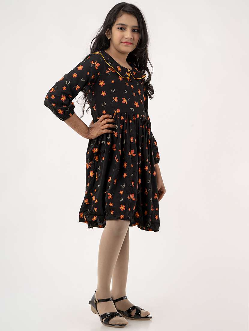 girls floral printed fit & flare dress - 21685949 -  Standard Image - 2