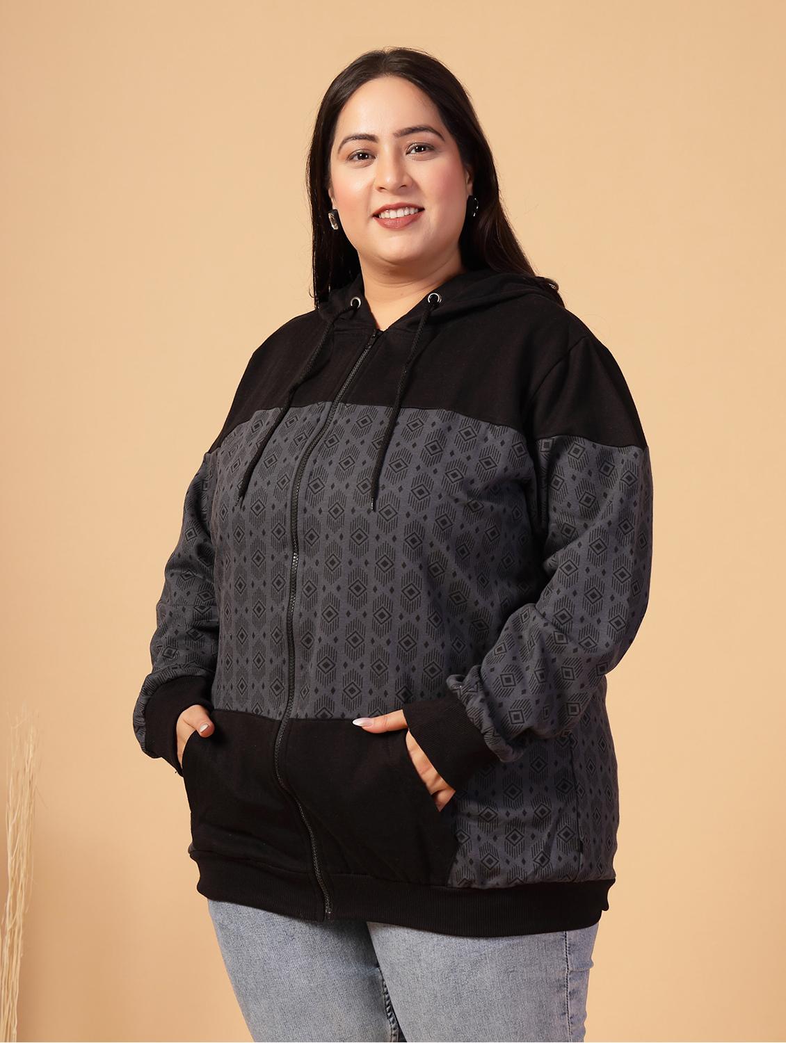 women plus size color blocked sweatshirt - 21686017 - Standard Image - 2