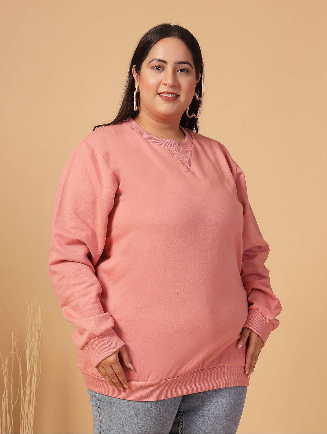 women plus size long sleeves sweatshirt - 21686018 -  Standard Image - 2